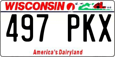 WI license plate 497PKX