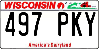 WI license plate 497PKY
