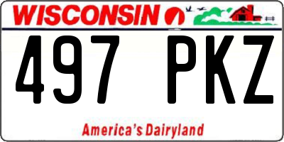 WI license plate 497PKZ