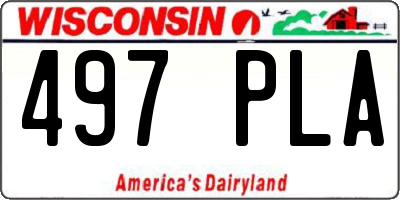 WI license plate 497PLA