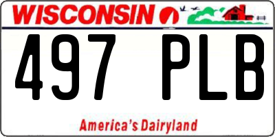 WI license plate 497PLB