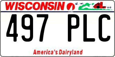 WI license plate 497PLC