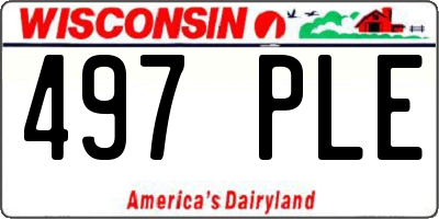 WI license plate 497PLE