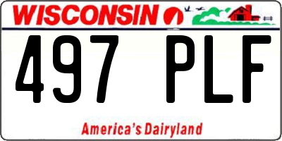WI license plate 497PLF