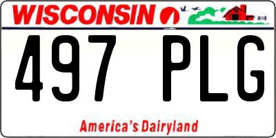WI license plate 497PLG