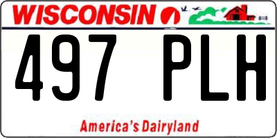 WI license plate 497PLH