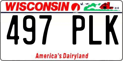 WI license plate 497PLK