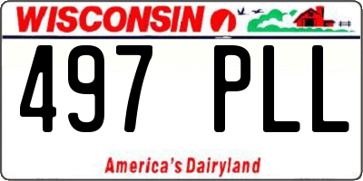 WI license plate 497PLL
