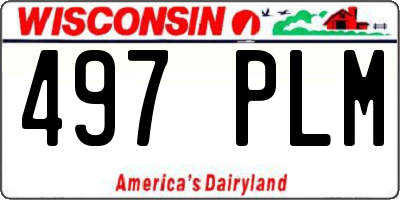 WI license plate 497PLM