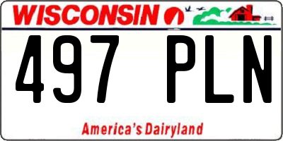 WI license plate 497PLN