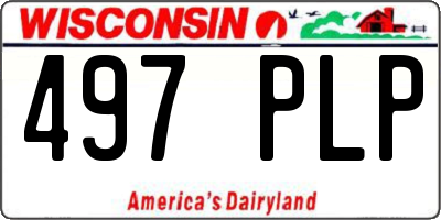 WI license plate 497PLP