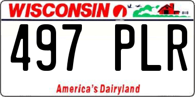 WI license plate 497PLR