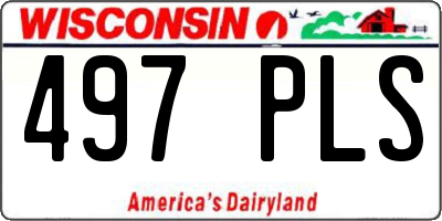 WI license plate 497PLS