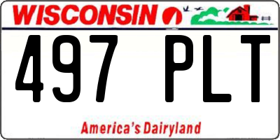 WI license plate 497PLT