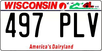 WI license plate 497PLV
