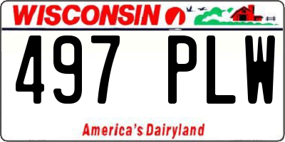 WI license plate 497PLW
