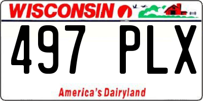WI license plate 497PLX