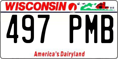 WI license plate 497PMB