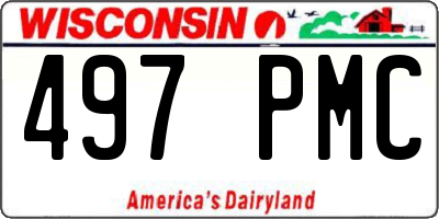 WI license plate 497PMC