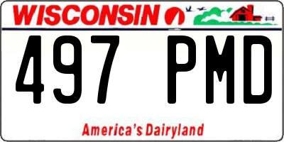 WI license plate 497PMD