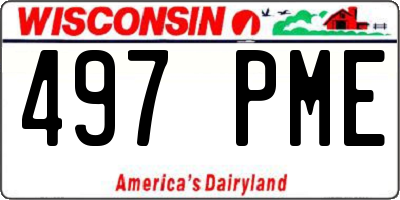 WI license plate 497PME
