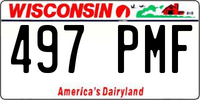 WI license plate 497PMF