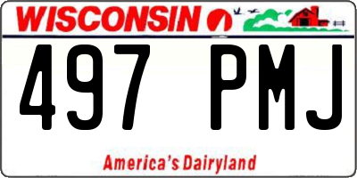 WI license plate 497PMJ