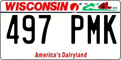 WI license plate 497PMK