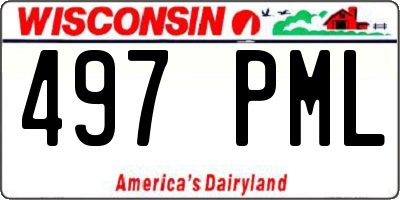 WI license plate 497PML
