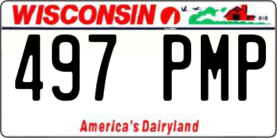 WI license plate 497PMP