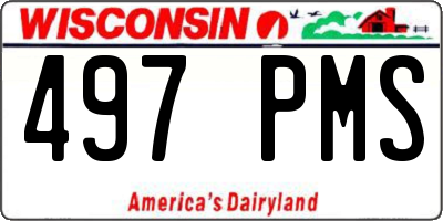WI license plate 497PMS