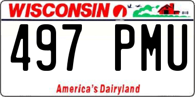 WI license plate 497PMU