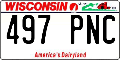 WI license plate 497PNC