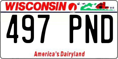 WI license plate 497PND