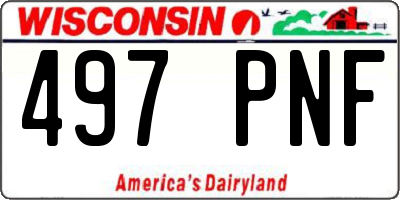 WI license plate 497PNF
