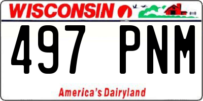 WI license plate 497PNM