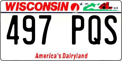 WI license plate 497PQS