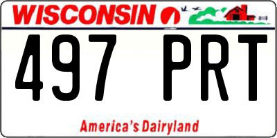 WI license plate 497PRT