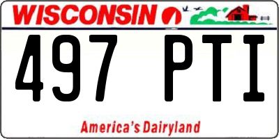 WI license plate 497PTI