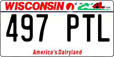 WI license plate 497PTL