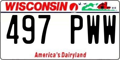 WI license plate 497PWW