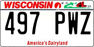 WI license plate 497PWZ