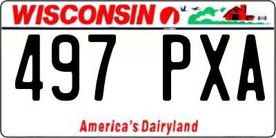 WI license plate 497PXA