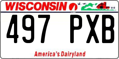 WI license plate 497PXB