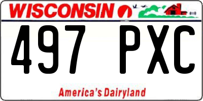 WI license plate 497PXC