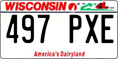 WI license plate 497PXE