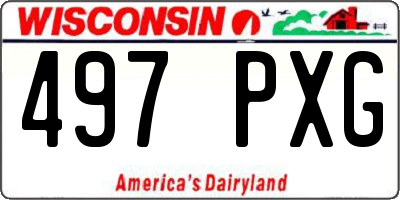 WI license plate 497PXG