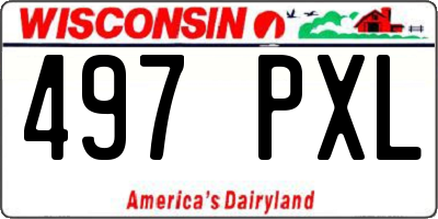 WI license plate 497PXL