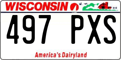 WI license plate 497PXS