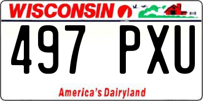 WI license plate 497PXU
